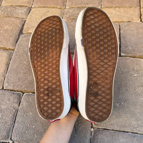 Vans Off The Wall Sidewall Red Black Old Skool Sneakers Size M4 W5.5 - Picture 6 of 6
